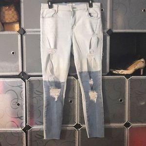 2 tone ankle jeggings